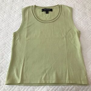 Kasper Cotton Blend Light Green Sleeveless Tank Top Size P/P